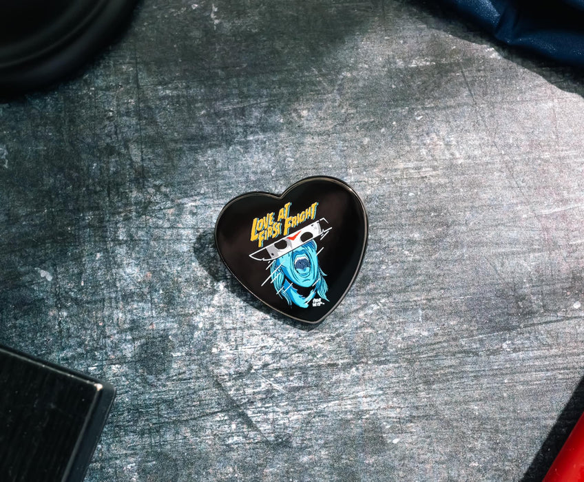 Friday The 13th - "Love at First Fright" Heart-Shaped Enamel Pin