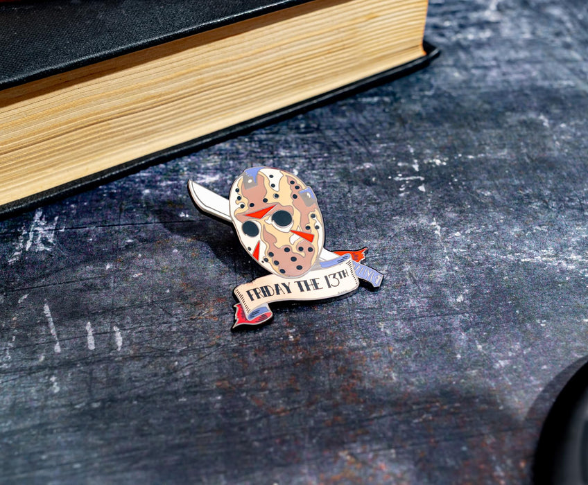 Friday The 13th - Jason Voorhees Mask with Machete Enamel Pin