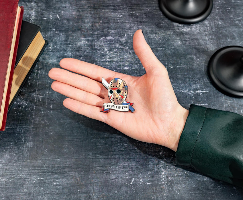 Friday The 13th - Jason Voorhees Mask with Machete Enamel Pin