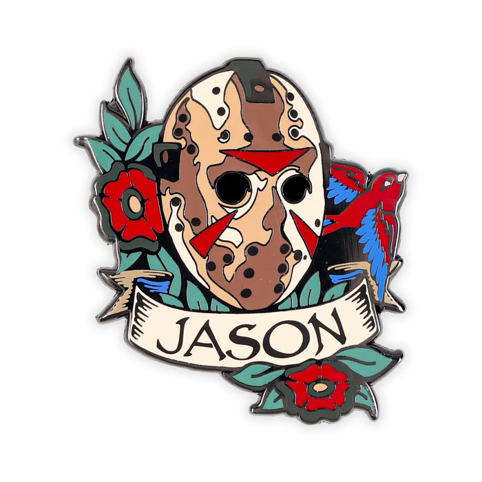 Friday The 13th - Jason Voorhees Mask Traditional Tattoo Enamel Pin