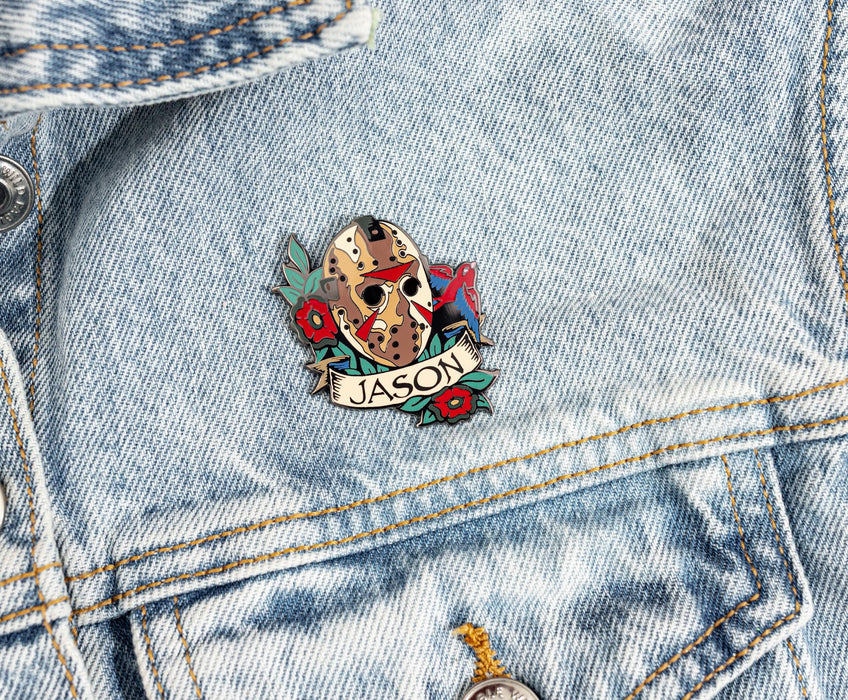 Friday The 13th - Jason Voorhees Mask Traditional Tattoo Enamel Pin