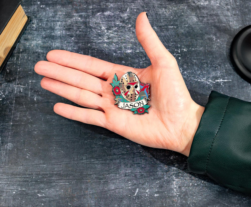 Friday The 13th - Jason Voorhees Mask Traditional Tattoo Enamel Pin