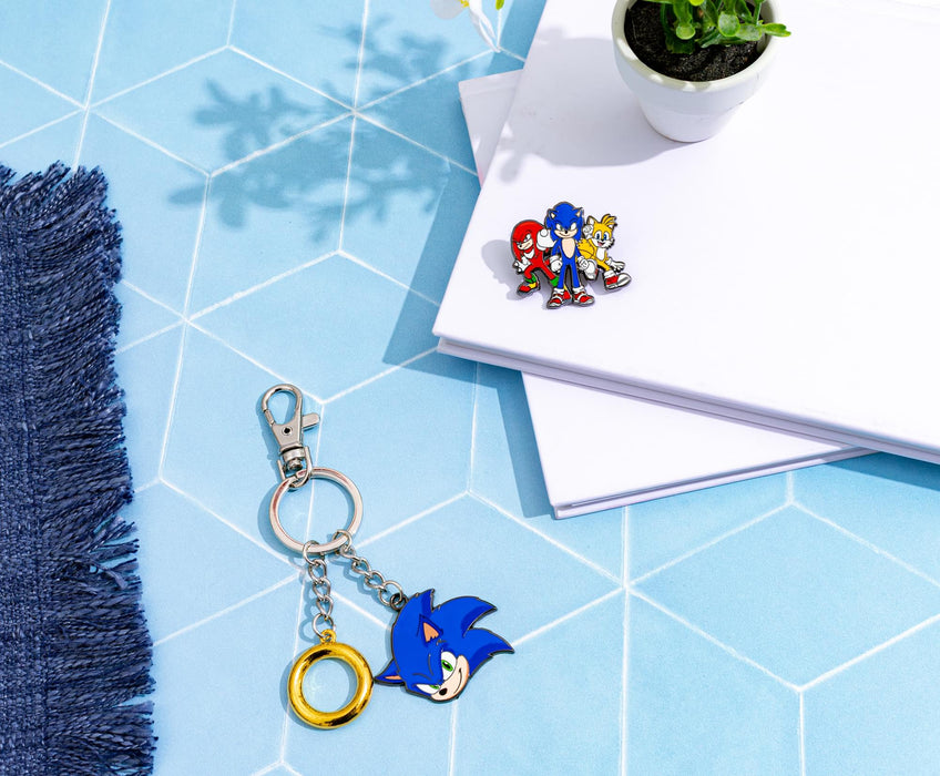 Sonic The Hedgehog Sonic and Ring Charms Keychain