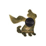 Back of Krypto enamel pin showing the black clasp and the text '© DC and WBEI, (s25)'.