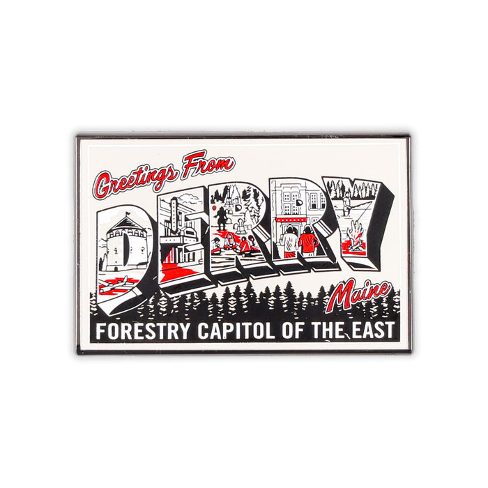 IT - "Greetings From Derry" Postcard Printed Enamel Pin