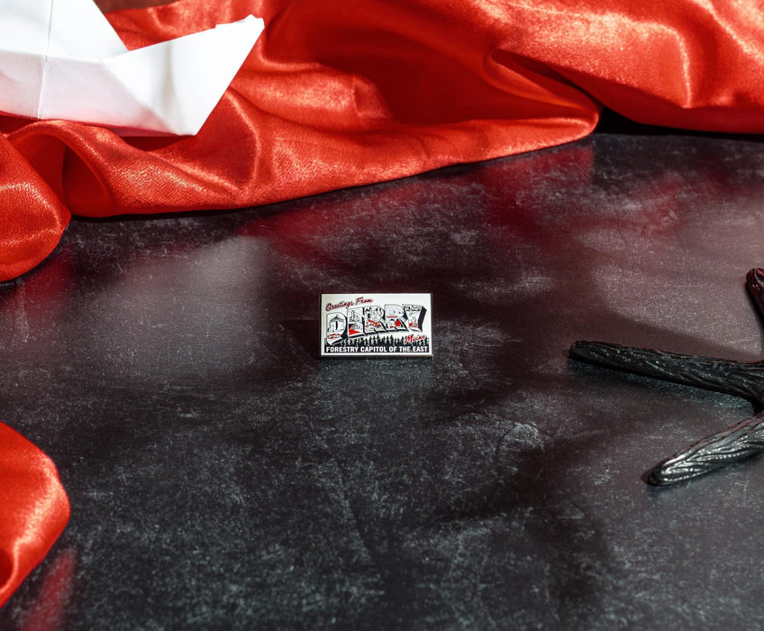 IT - "Greetings From Derry" Postcard Printed Enamel Pin
