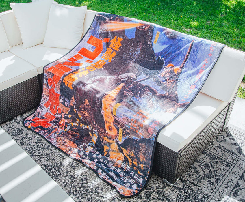 Godzilla Movie Poster Oversized Fleece Throw Blanket