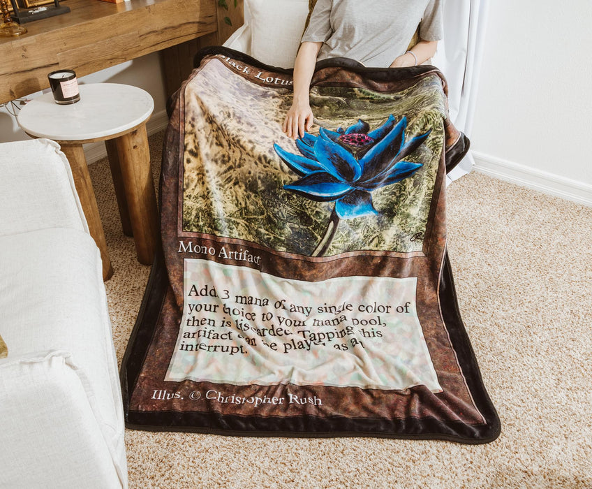 Magic: The Gathering - Black Lotus Card Double-Sided Fleece Throw Blanket | 45 x 60 Inches