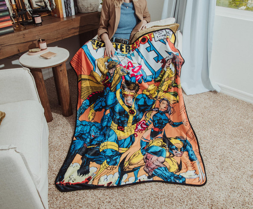 Marvel Comics X-Men Comic Book Cover Fleece Throw Blanket | 45 x 60 Inches