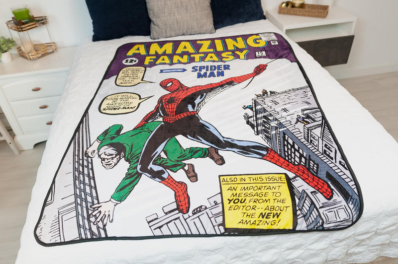 Marvel Spider-Man Amazing Fantasy No. 15 Fleece Throw Blanket | 60 x 45 Inches product image 5 of 7