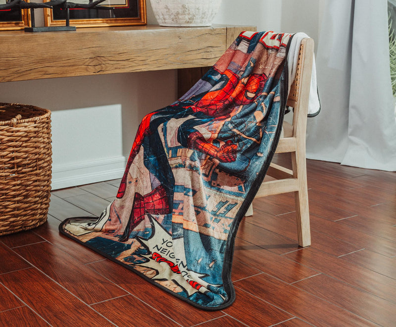 Marvel Comics Friendly Neighborhood Spider-Man Throw Blanket | 45 x 60 Inches product image 4 of 9