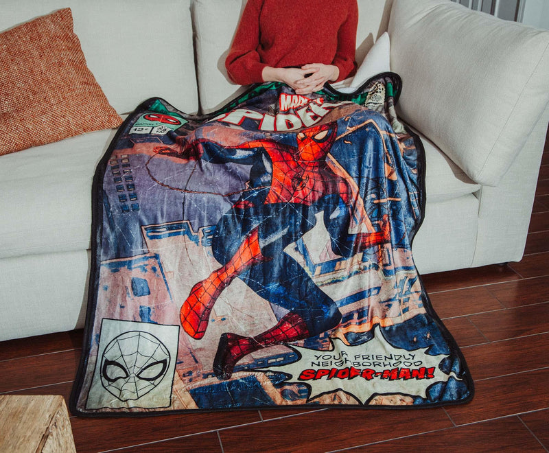 Marvel Comics Friendly Neighborhood Spider-Man Throw Blanket | 45 x 60 Inches product image 6 of 9