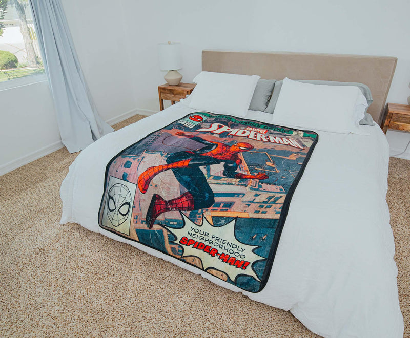 Marvel Comics Friendly Neighborhood Spider-Man Throw Blanket | 45 x 60 Inches product image 9 of 9