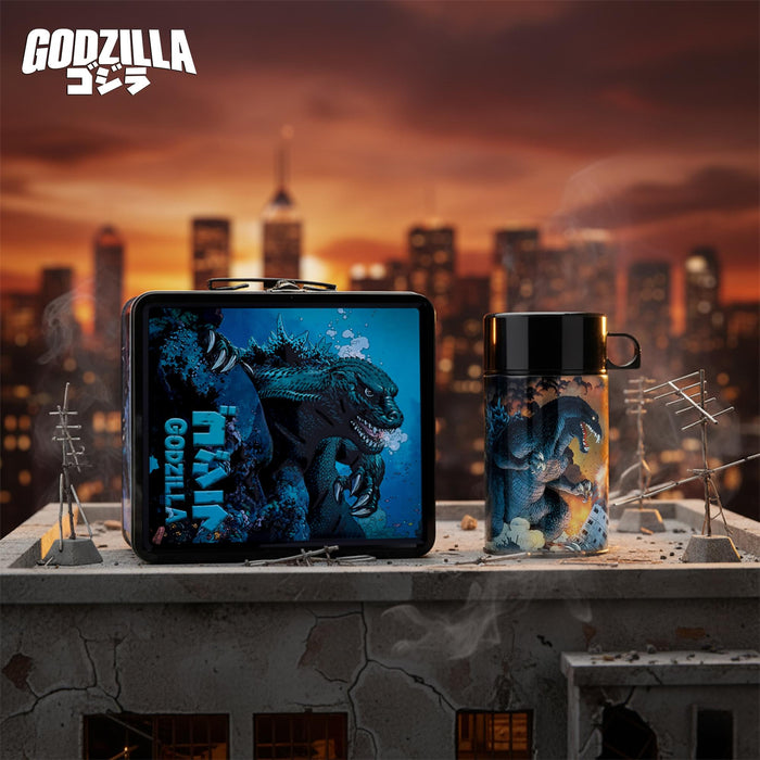 Godzilla Vs. Mechagodzilla - Retro Metal Lunchbox with Beverage Container