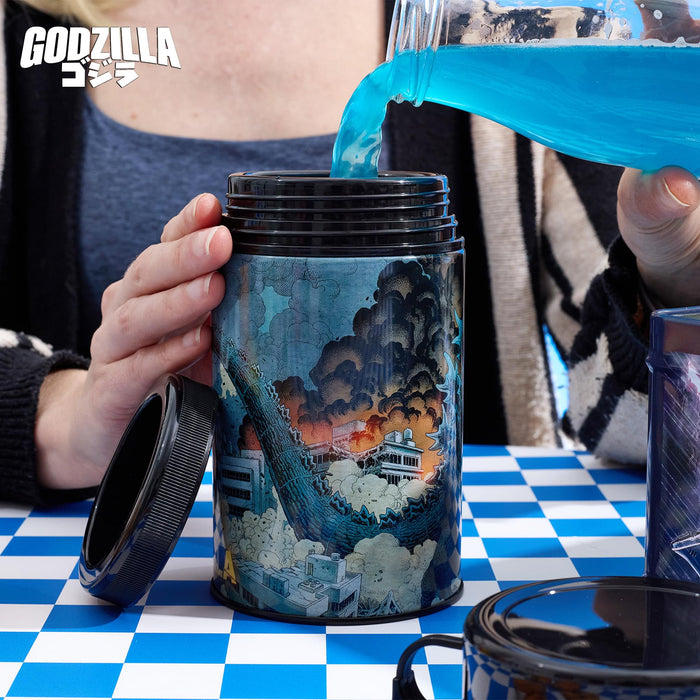 Godzilla Vs. Mechagodzilla - Retro Metal Lunchbox with Beverage Container