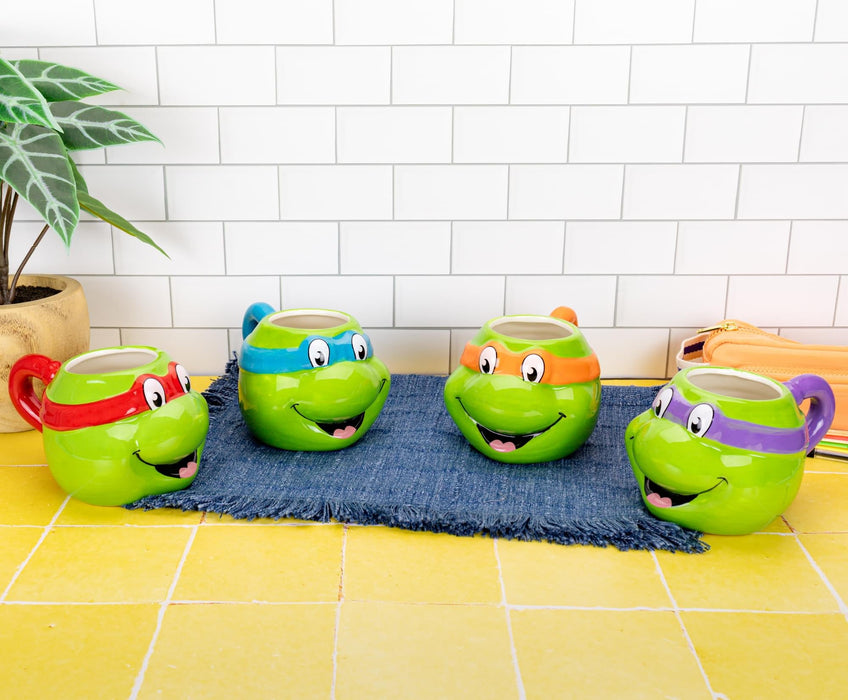 Teenage Mutant Ninja Turtles 4-Piece Sculpted Ceramic Mug Set | 23 Ounces