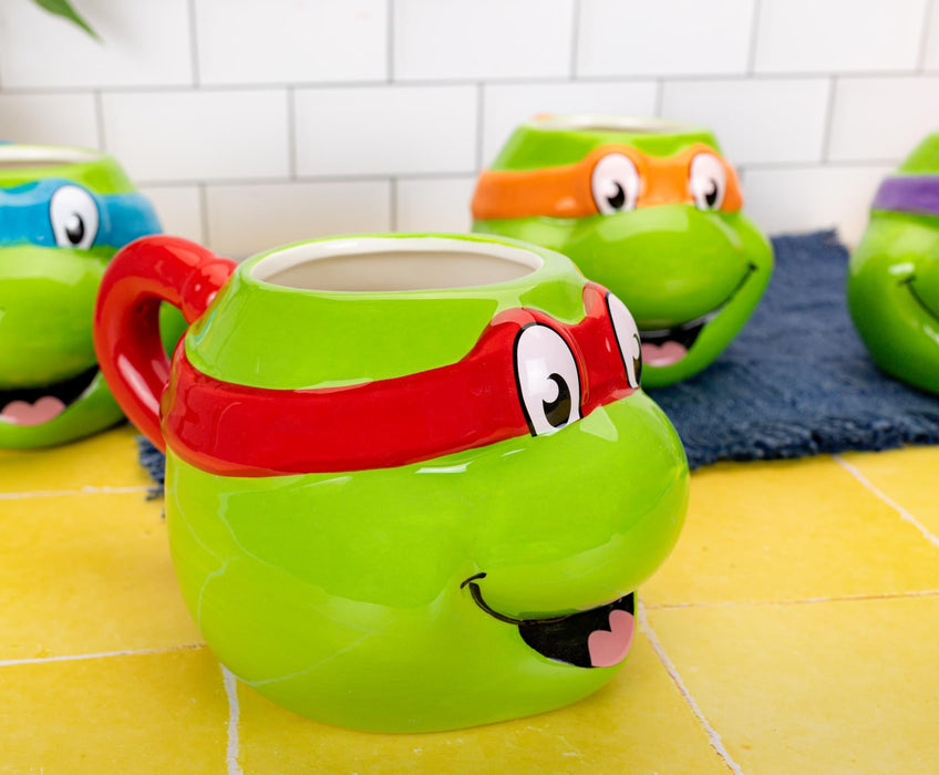 Teenage Mutant Ninja Turtles 4-Piece Sculpted Ceramic Mug Set | 23 Ounces