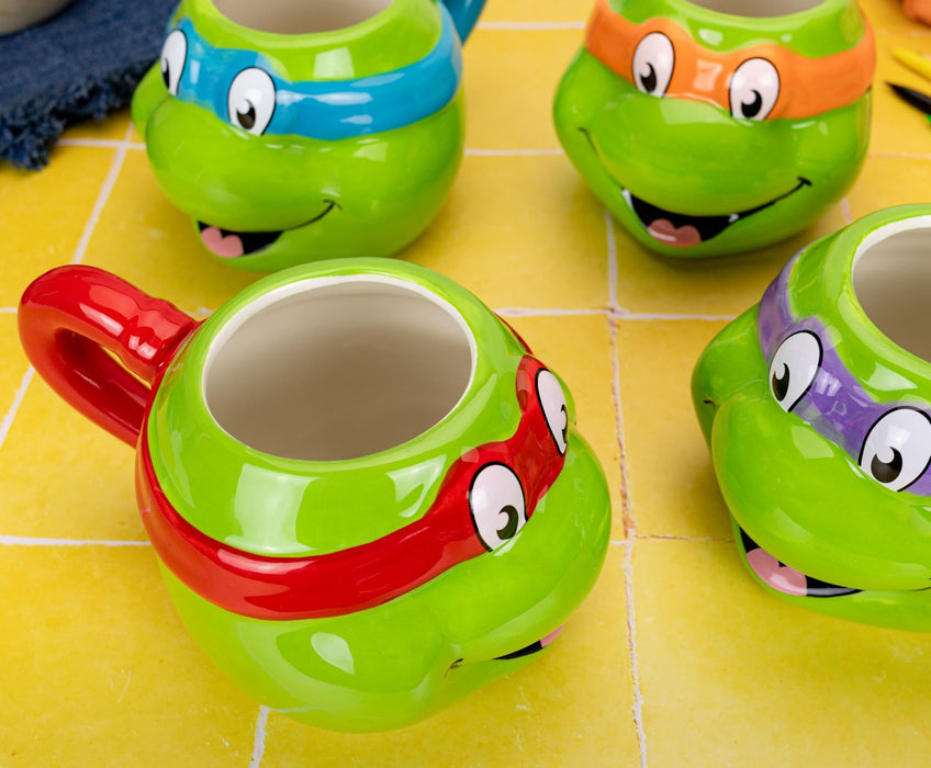 Teenage Mutant Ninja Turtles 4-Piece Sculpted Ceramic Mug Set | 23 Ounces