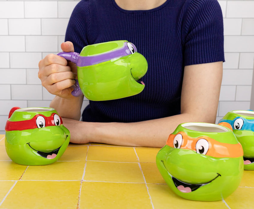 Teenage Mutant Ninja Turtles 4-Piece Sculpted Ceramic Mug Set | 23 Ounces