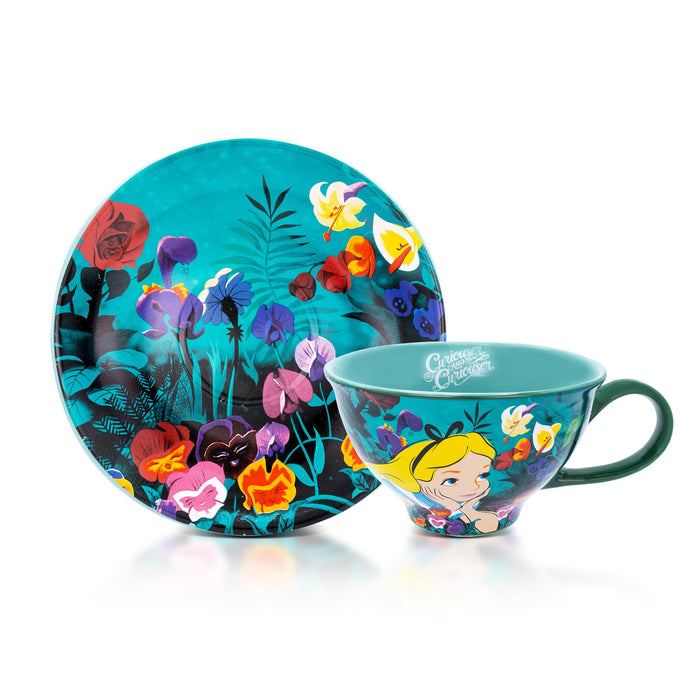 Disney Alice In Wonderland Ceramic Teacup and Saucer Set