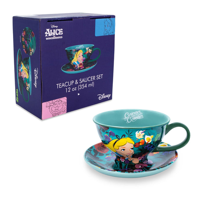 Disney Alice In Wonderland Ceramic Teacup and Saucer Set