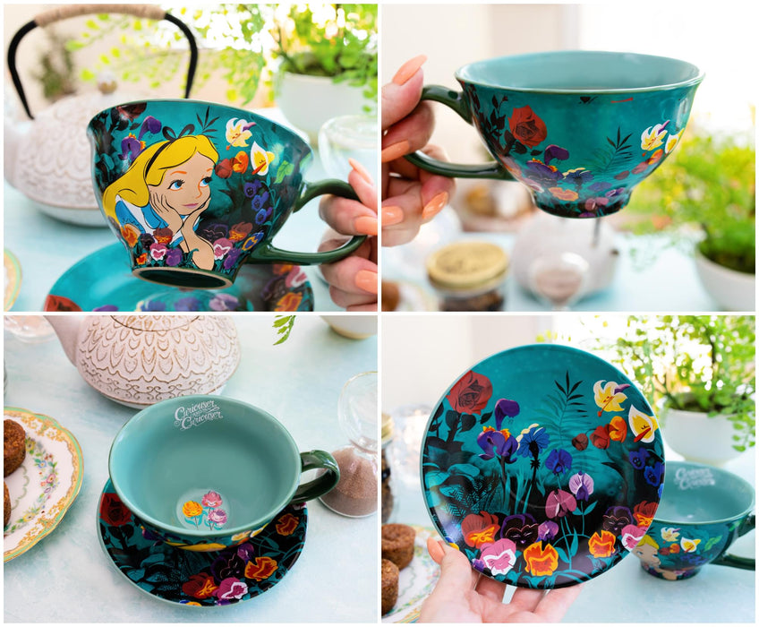 Disney Alice In Wonderland Ceramic Teacup and Saucer Set