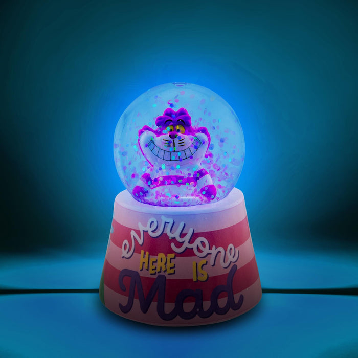 Disney Alice in Wonderland Cheshire Cat Mini Light-Up Snow Globe | 3 Inches Tall