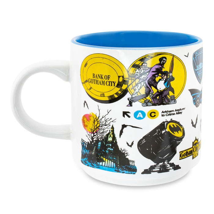 DC Comics Batman Allover Print Single Stackable Ceramic Mug | Holds 13 Ounces