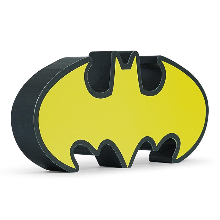 Metal Yellow Batman Emblem – Car Fender Side Door Badge, Dark Knight Style, Adhesive Backed