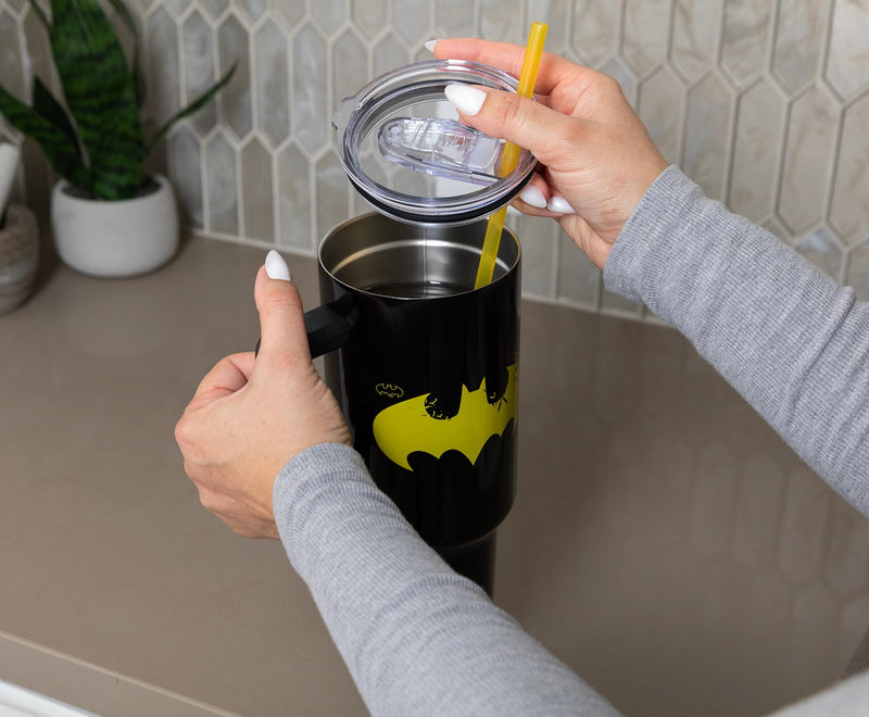 DC Comics Batman Logo 40-Ounce Stainless Steel Tumbler With Handle product image 7 of 8