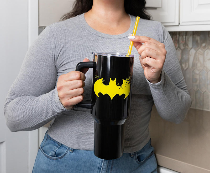 DC Comics Batman Logo 40-Ounce Stainless Steel Tumbler With Handle product image 8 of 8