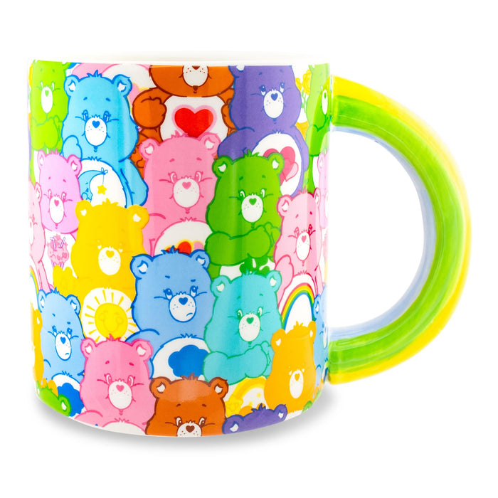 Care Bears - Allover Print Ceramic Mug With Rainbow Handle | Holds 20 Ounces