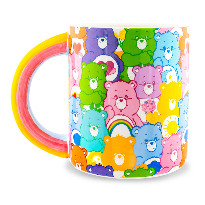 Care Bears - Allover Print Ceramic Mug With Rainbow Handle | Holds 20 Ounces