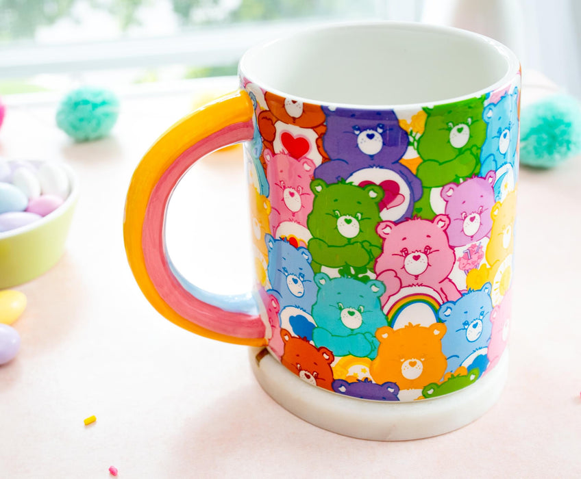 Care Bears - Allover Print Ceramic Mug With Rainbow Handle | Holds 20 Ounces
