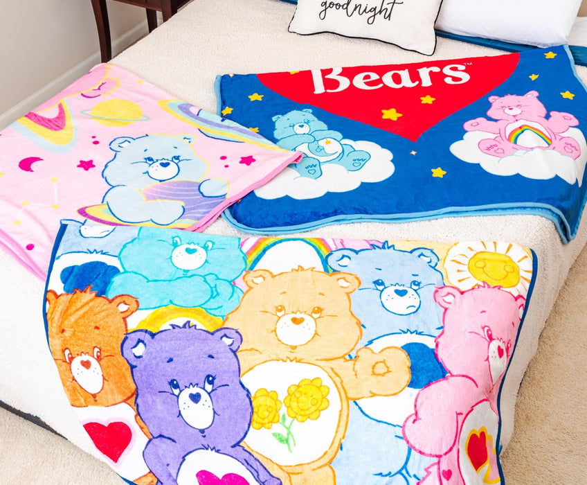 Care Bears - Rainbow Heart Logo Fleece Throw Blanket | 45 x 60 Inches