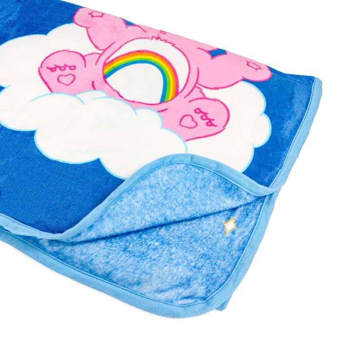 Care Bears - Rainbow Heart Logo Fleece Throw Blanket | 45 x 60 Inches