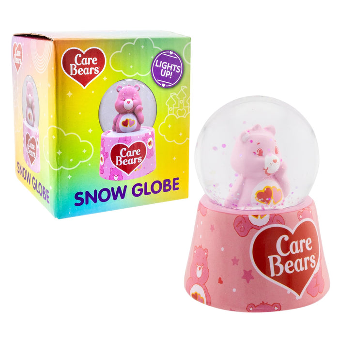 Care Bears - Love-A-Lot Bear Mini Light-Up Snow Globe | 3 Inches Tall