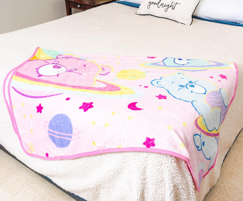 Care Bears - Rainbow Cosmic Space Fleece Throw Blanket | 45 x 60 Inches