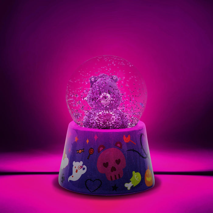 Care Bears - Harmony Bear Frankenstein 3-Inch Mini Light-Up Snow Globe