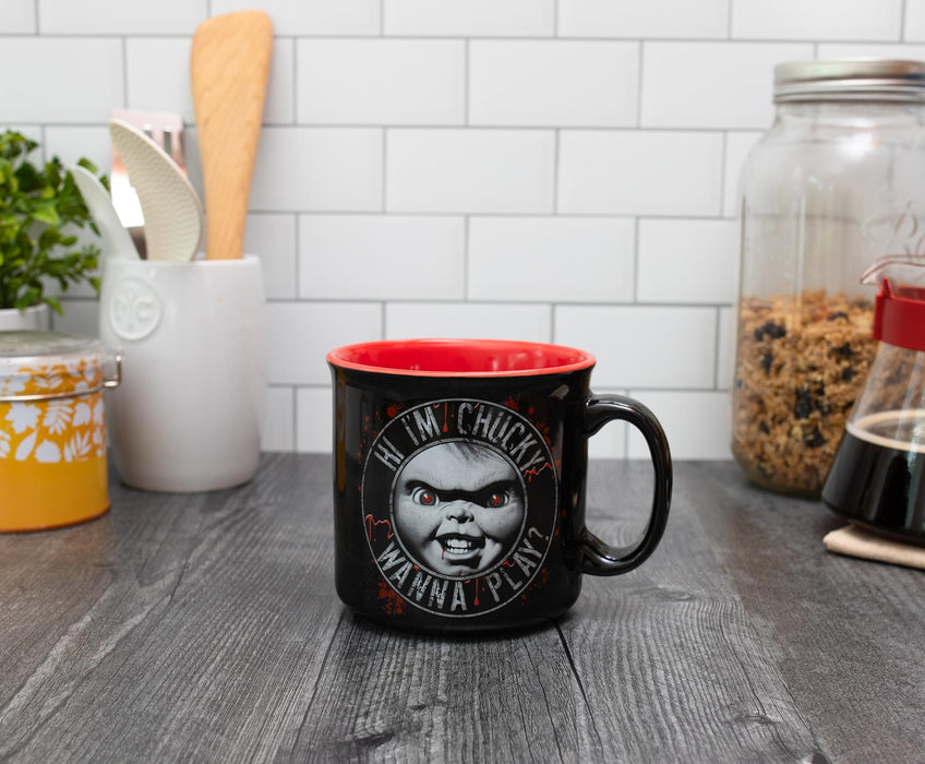 Child's Play "Hi, I'm Chucky" Ceramic Camper Mug | Holds 20 Ounces