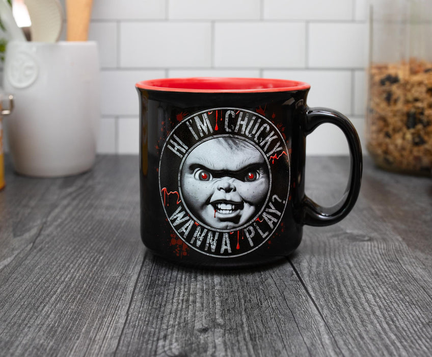Child's Play "Hi, I'm Chucky" Ceramic Camper Mug | Holds 20 Ounces