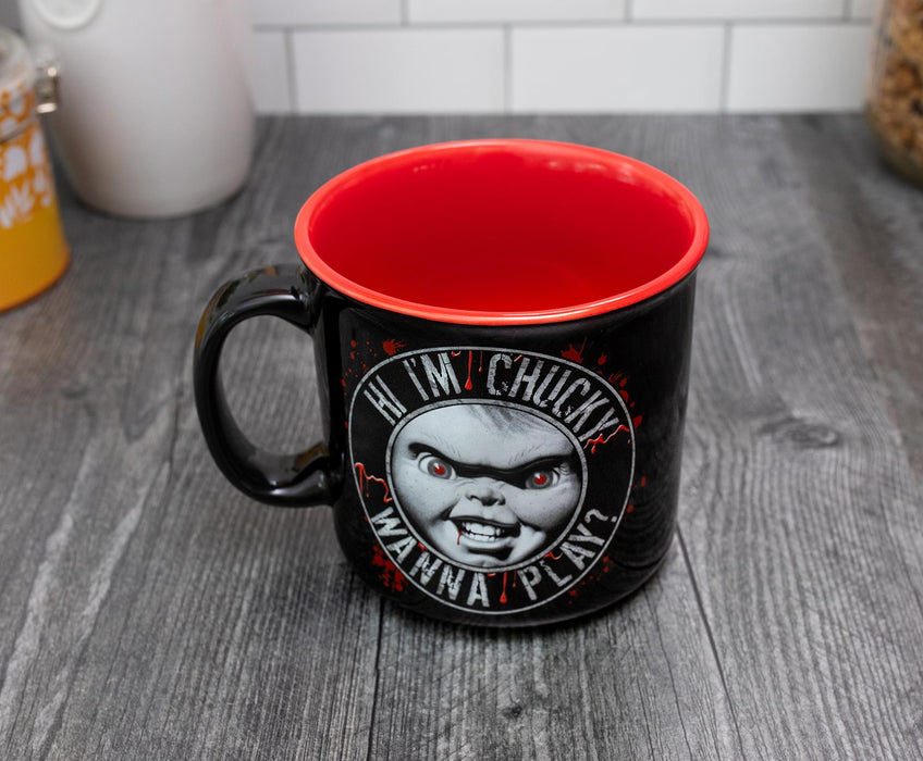 Child's Play "Hi, I'm Chucky" Ceramic Camper Mug | Holds 20 Ounces