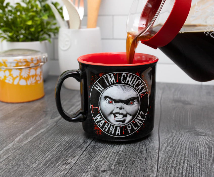 Child's Play "Hi, I'm Chucky" Ceramic Camper Mug | Holds 20 Ounces