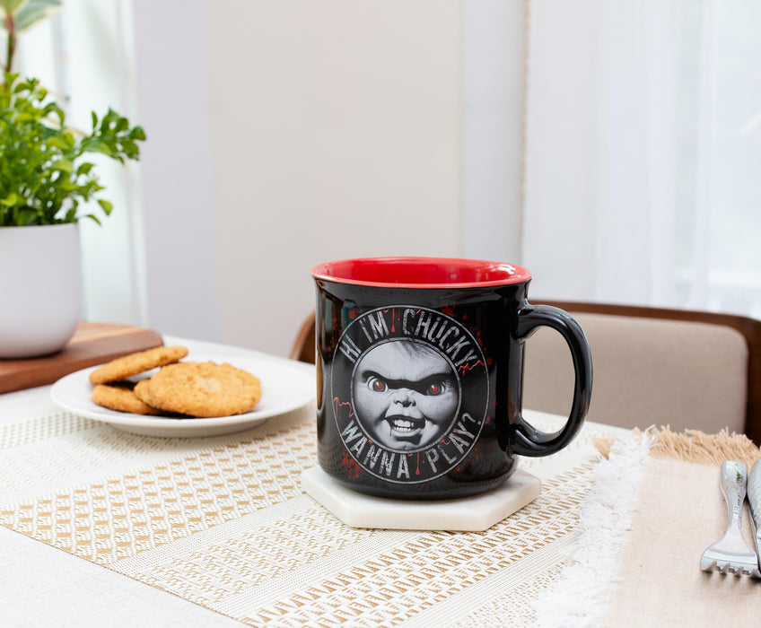 Child's Play "Hi, I'm Chucky" Ceramic Camper Mug | Holds 20 Ounces