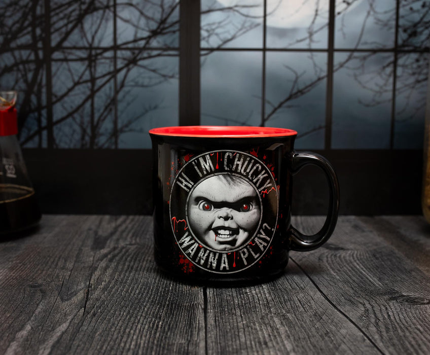 Child's Play "Hi, I'm Chucky" Ceramic Camper Mug | Holds 20 Ounces