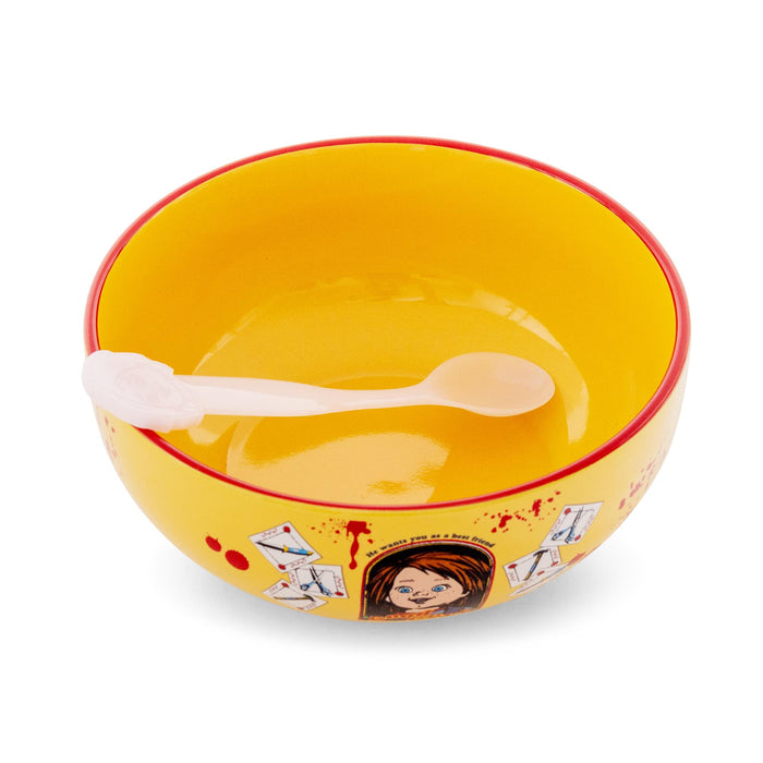 Child's Play - Good Guys Ceramic Bowl with Color-Changing Spoon | Holds 28 Ounces