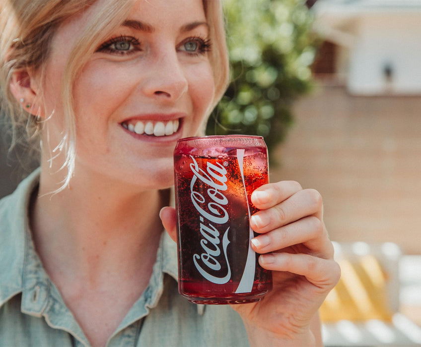 Coca-Cola Can-Shaped Red Glass Cup | Holds 10 Ounces