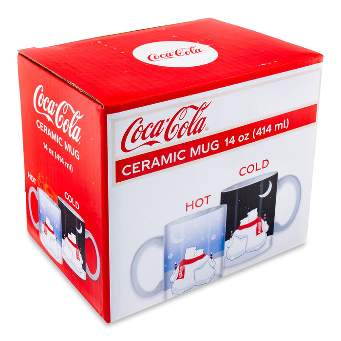 Coca-Cola Holiday Polar Bears Heat-Reveal Ceramic Mug | Holds 14 Ounces