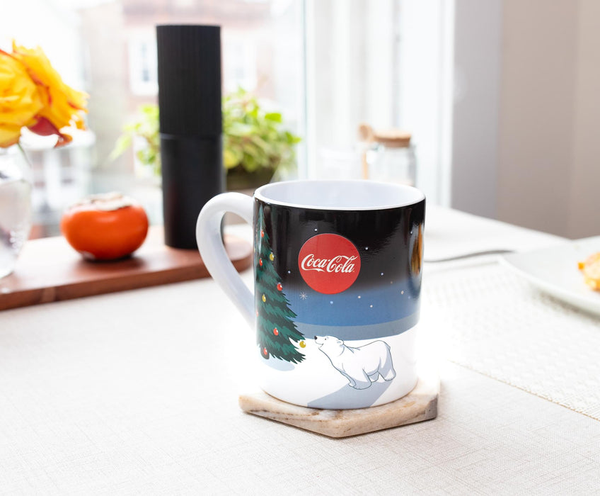 Coca-Cola Holiday Polar Bears Heat-Reveal Ceramic Mug | Holds 14 Ounces