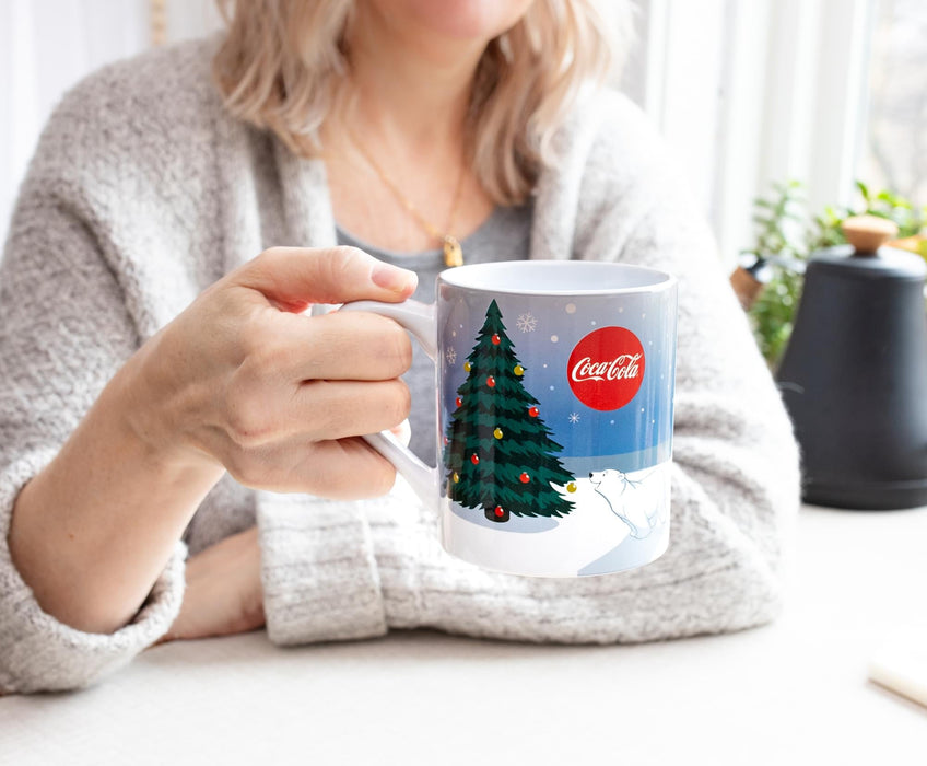 Coca-Cola Holiday Polar Bears Heat-Reveal Ceramic Mug | Holds 14 Ounces